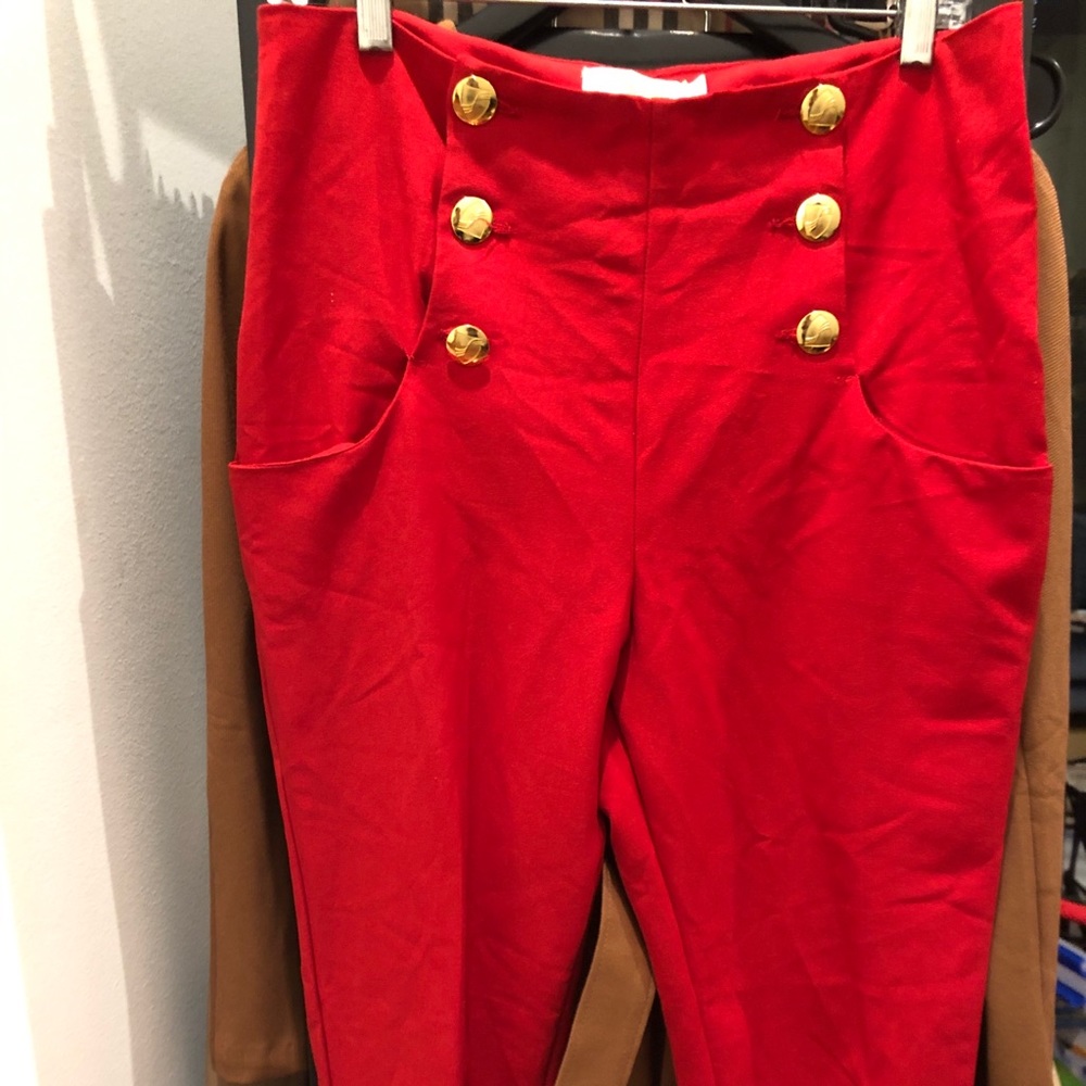 Red Tory Burch sailor button pants